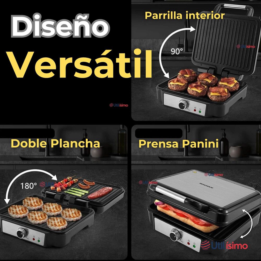 Plancha Parrillera Eléctrica 2000w Asadora Doble Cara Antiadherente image number 3.0