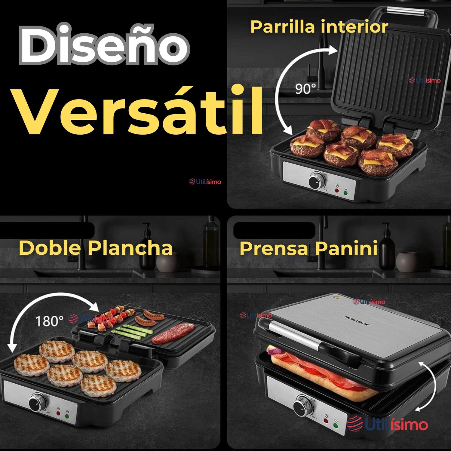 Plancha Parrillera El&eacute;ctrica 2000w Asadora Doble Cara Antiadherente image number 3.0