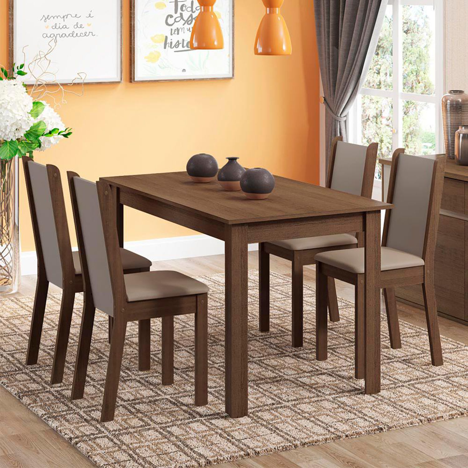 Juego De Comedor Vekkahome Pia / 4 Sillas image number 3.0