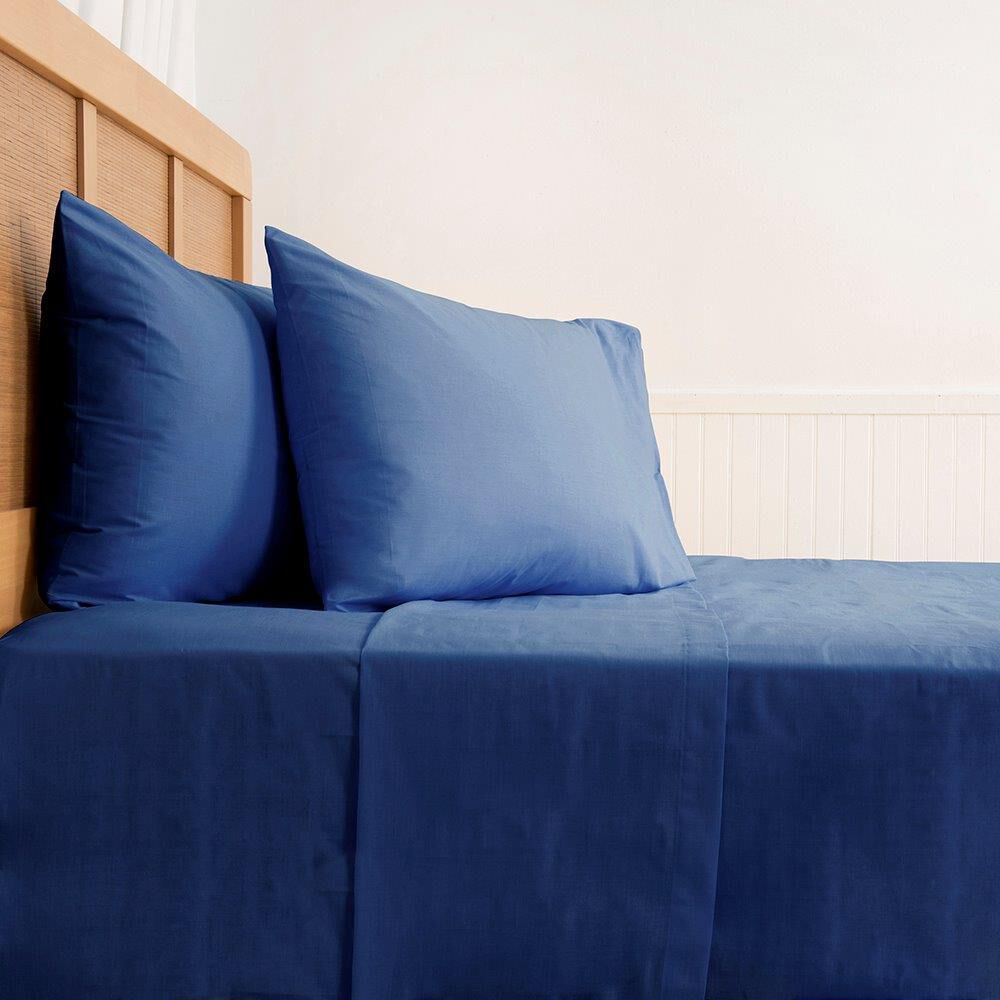 Sabana 144 Hilos Lisas 2 Plazas Azul image number 2.0