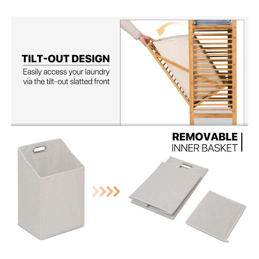 Organizador De Ropa Sucia 3 Niveles Con Canasta Plegable image number 3.0