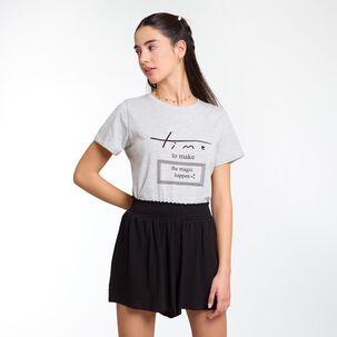 Polera Estampada Manga Corta Cuello Redondo Mujer Freedom