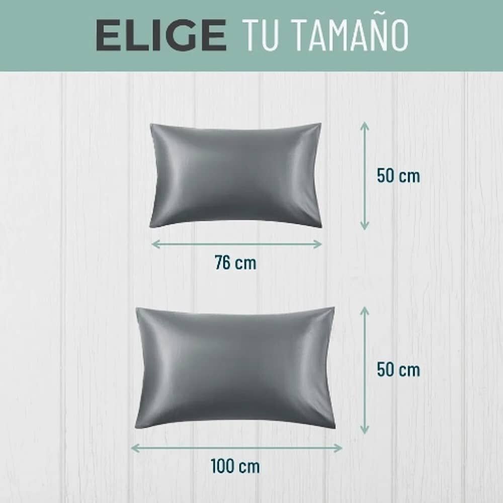 Funda Almohada Satin 76x50 Cm Gris image number 3.0