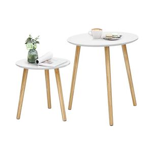 Juego 2 Mesas Redondas Mesas Auxiliares