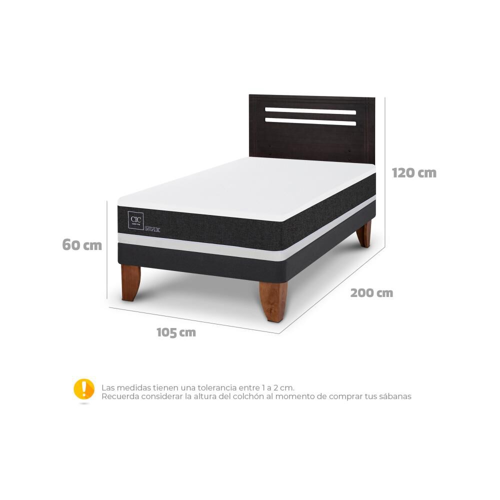 Cama Europea Cic Ortopedic / 1.5 Plazas / Base Normal + Respaldo image number 5.0