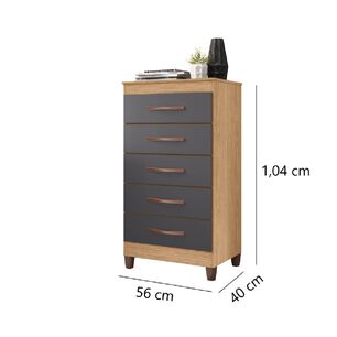 Comoda Esmeralda 5 Cajones Freijo Titanium