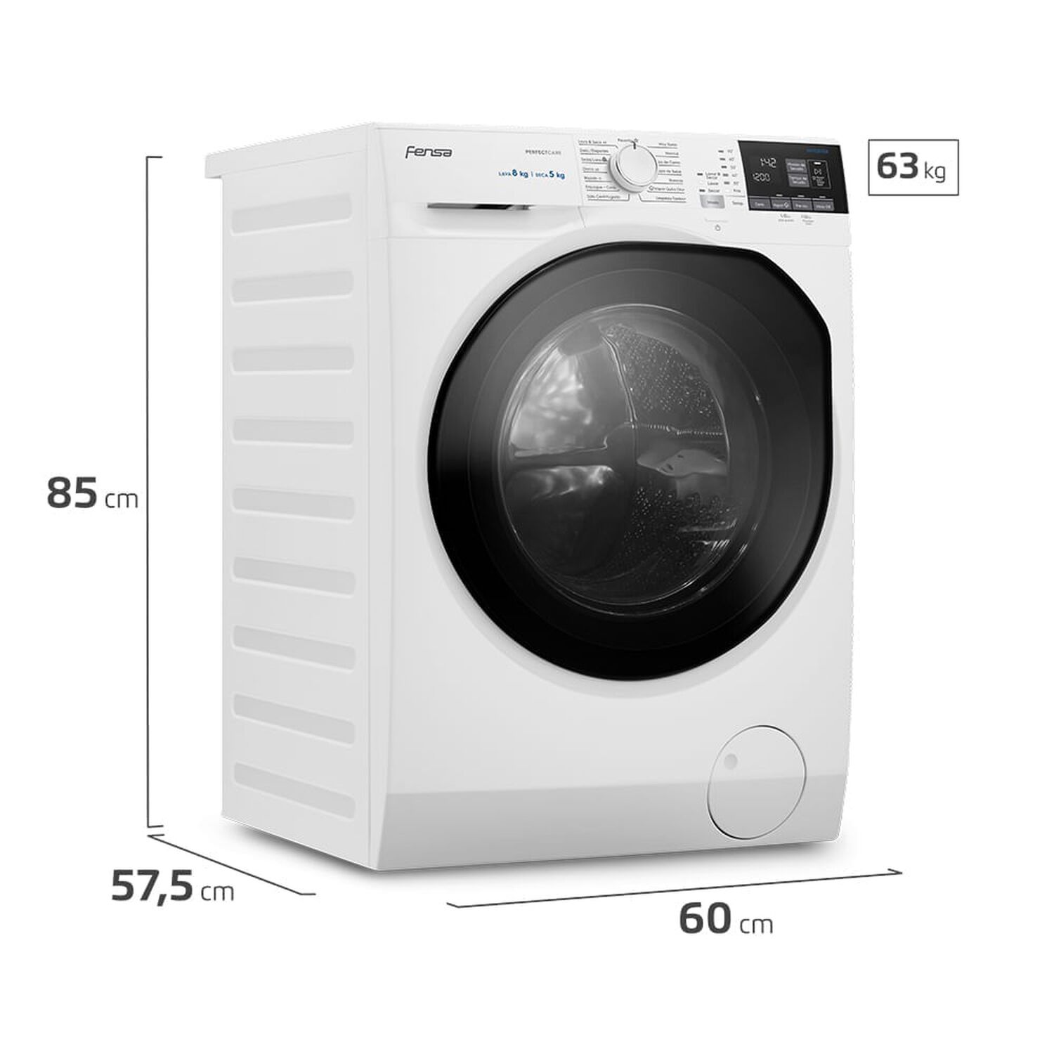 Lavadora Secadora Fensa 8kg Carga Frontal Vapour Care 8wd image number 1.0