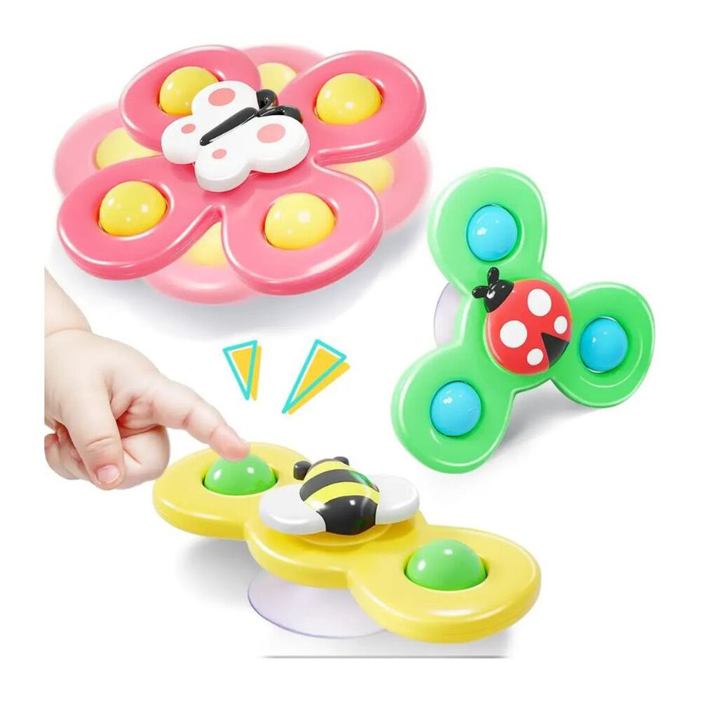 Juguete Sensorial Giratorio Spinner Ventosa Bebe 3 Piezas image number 2.0
