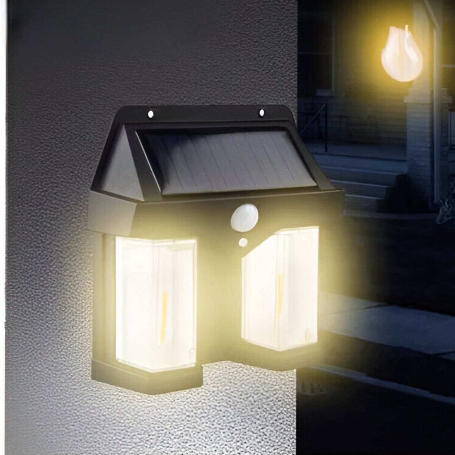 Lampara Solar Exterior Estilo Farol Pared Sensor Movimiento image number 0.0