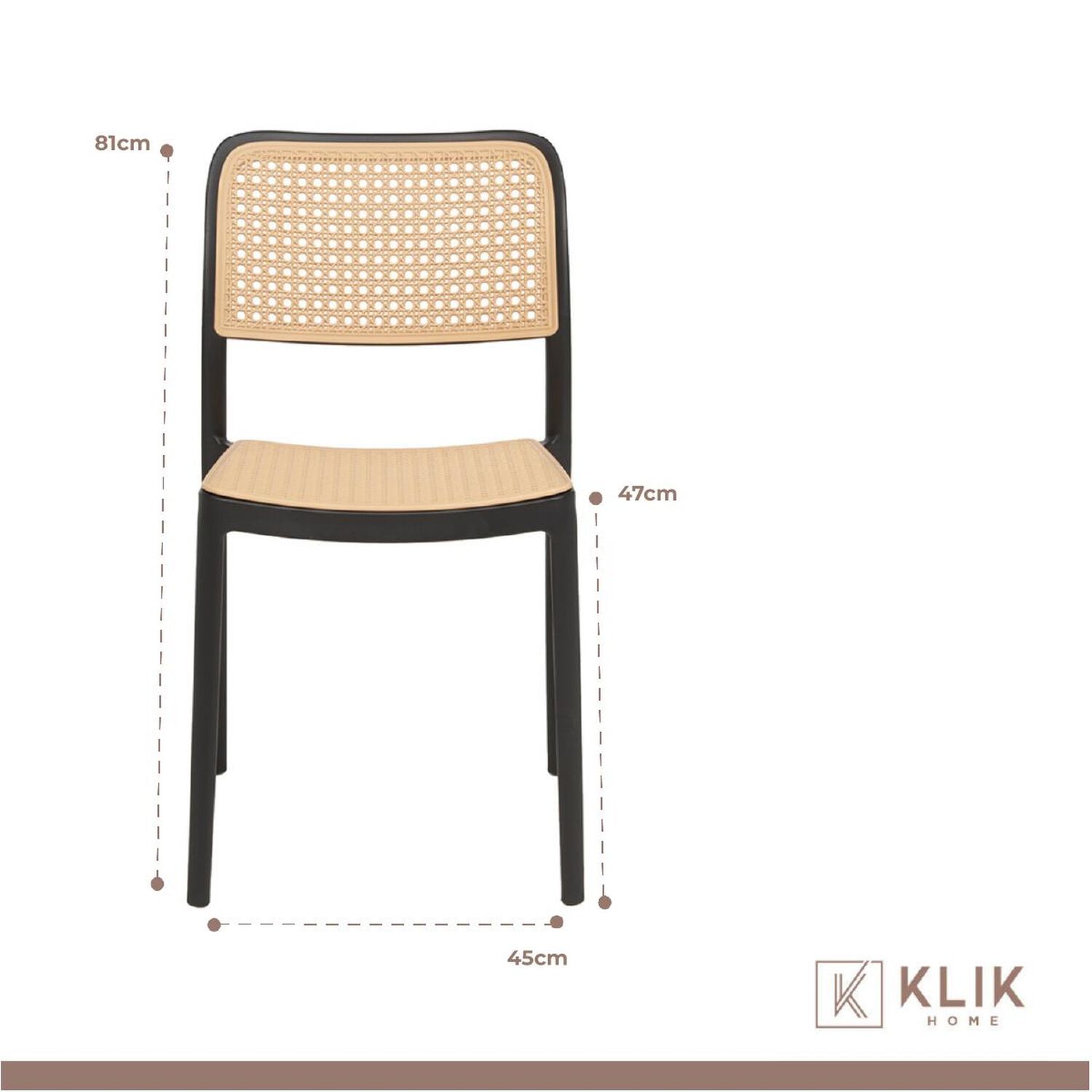 Comedor Eames 80cm Redonda Negra + 4 Sillas De Comedor Enrejada image number 5.0