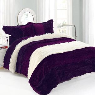 Cubrecamas Combinado Polar/chiporro 2 Plazas - Morado
