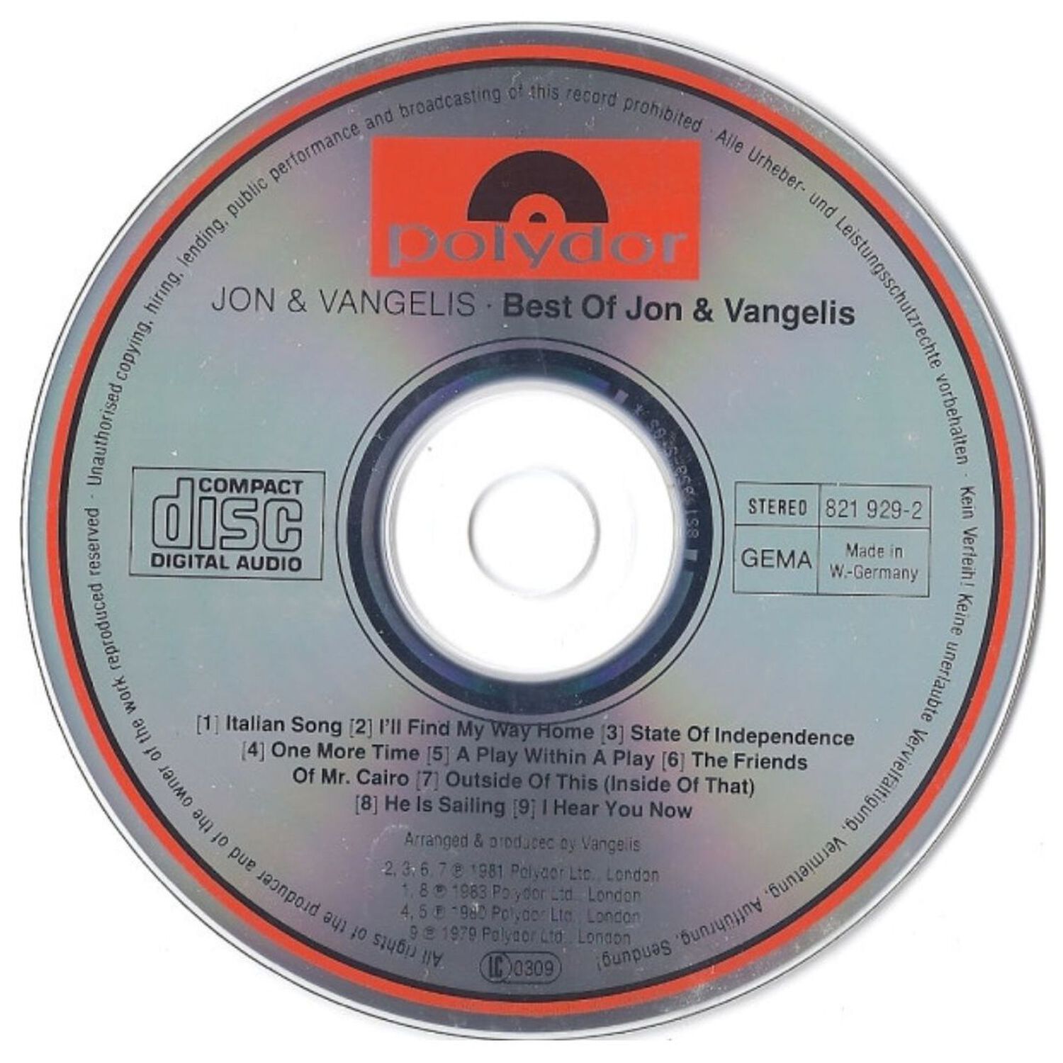 Jon & Vangelis - Best Of | Cd image number 2.0