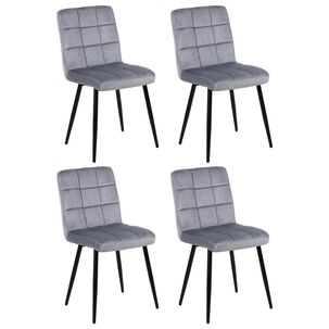 Pack De 4 Sillas De Comedor Modernas Novahus Velvet Gris