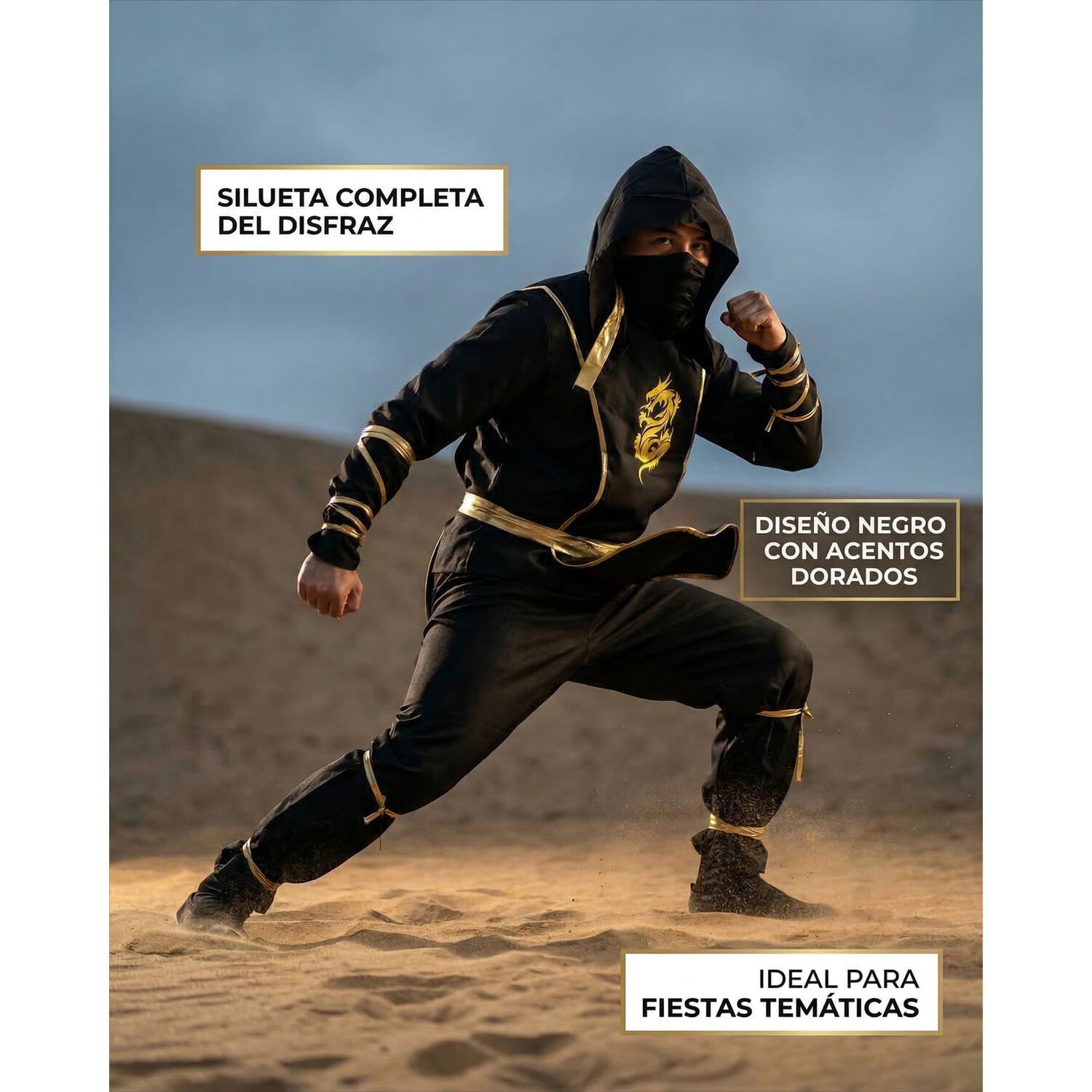 Disfraz Premium Ninja Dragon Esqueleto Camuflaje Infantil image number 30.0