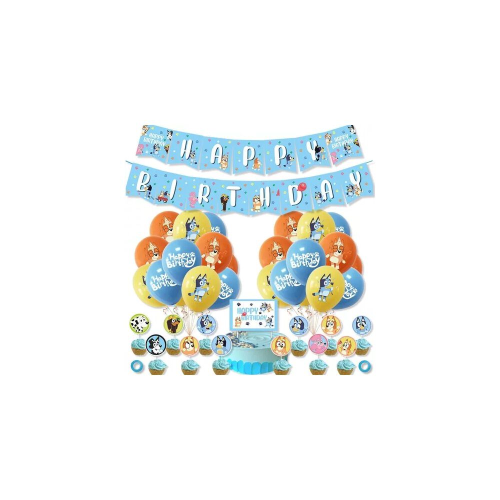 Pack Cumplea&ntilde;os Bluey Globos Toppers Cinta, Cotillon Y Mas image number 2.0