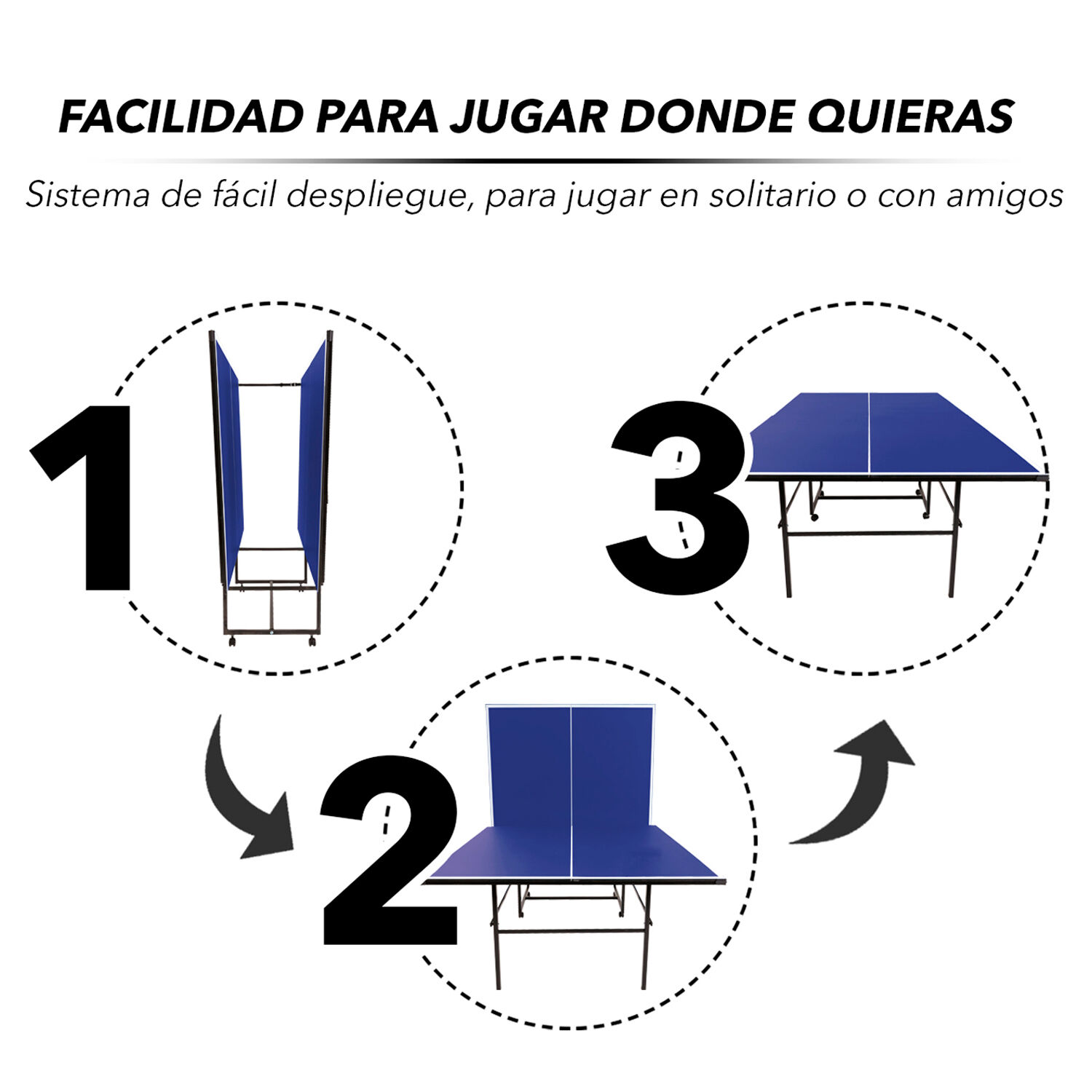Mesa De Ping Pong Plegable Azul image number 4.0