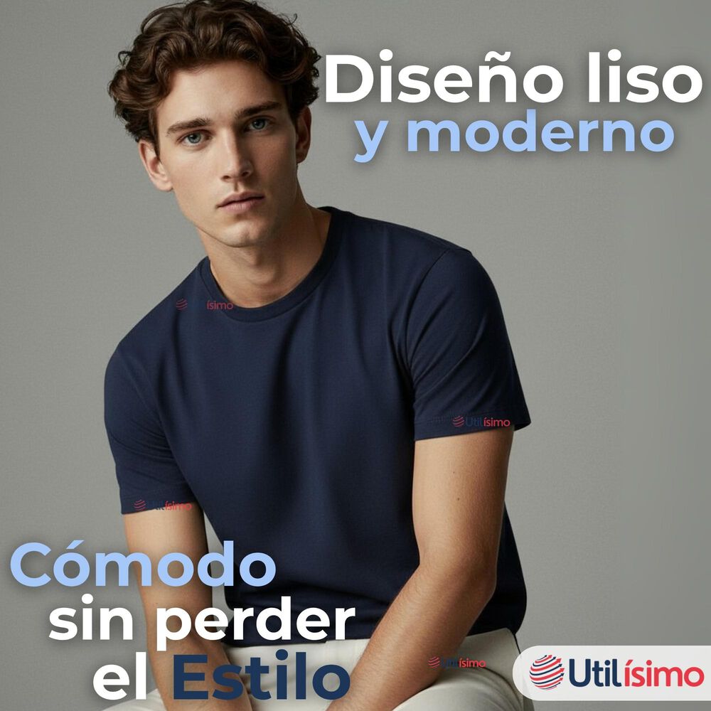 Pack 6 Camisetas Poleras 100% Bambú Básicas Lisa Elástica Hombre Colores Surtidos image number 4.0