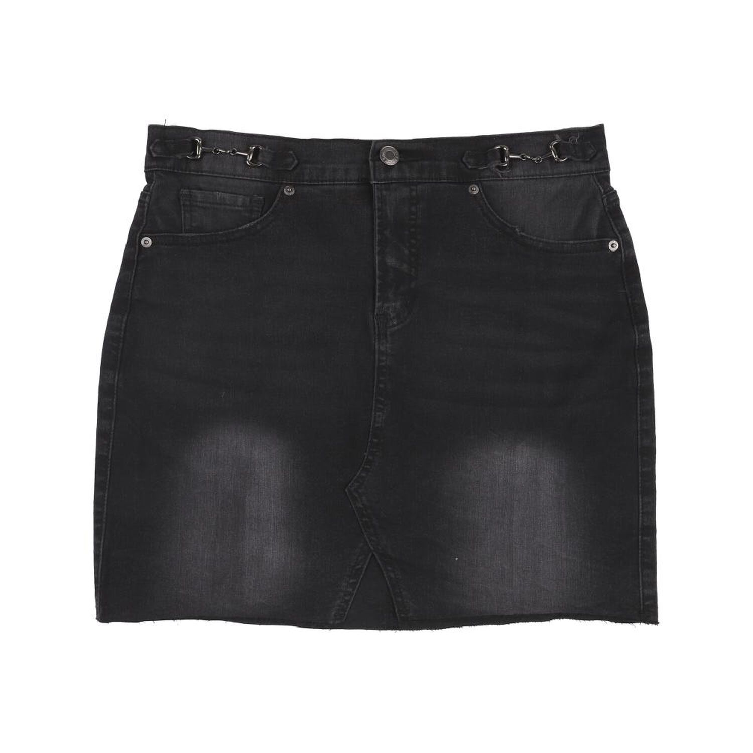 Falda Denim Con Hebilla Tiro Medio Regular Mujer Kimera image number 0.0