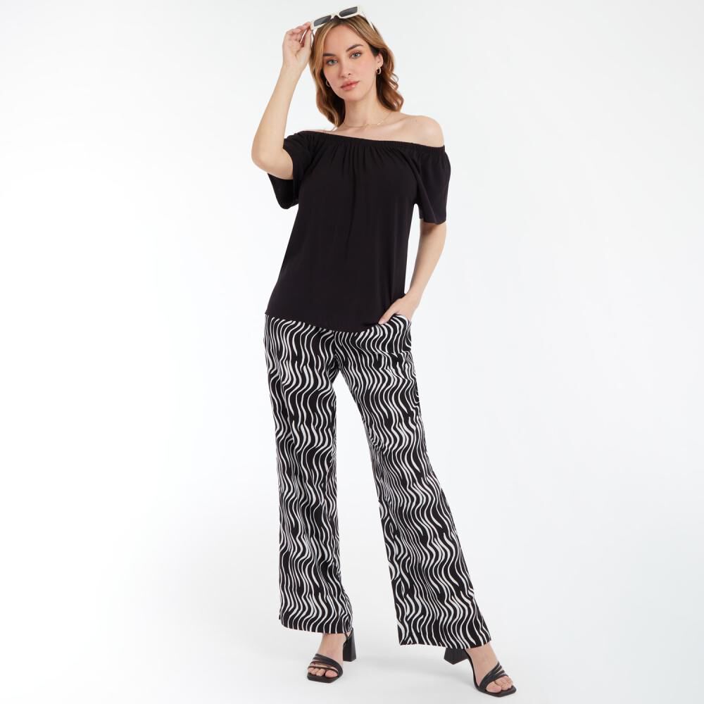 Blusa Lisa Campesina Manga Corta Cuello Redondo Mujer Geeps image number 1.0