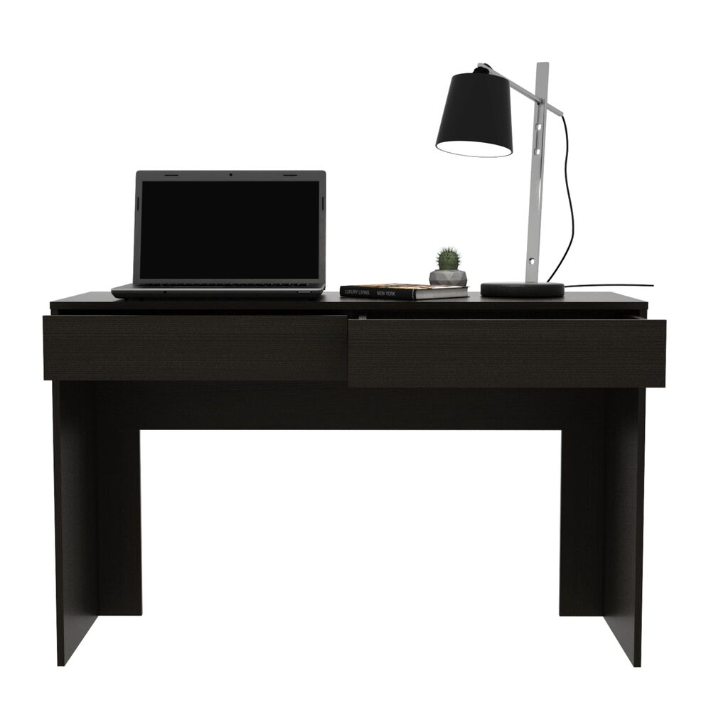 Escritorio Moderno Con 2 Cajones 75x120x45 Cm Negro image number 2.0