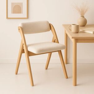 Silla Betlahem De Madera Plegable Acolchada - Beige