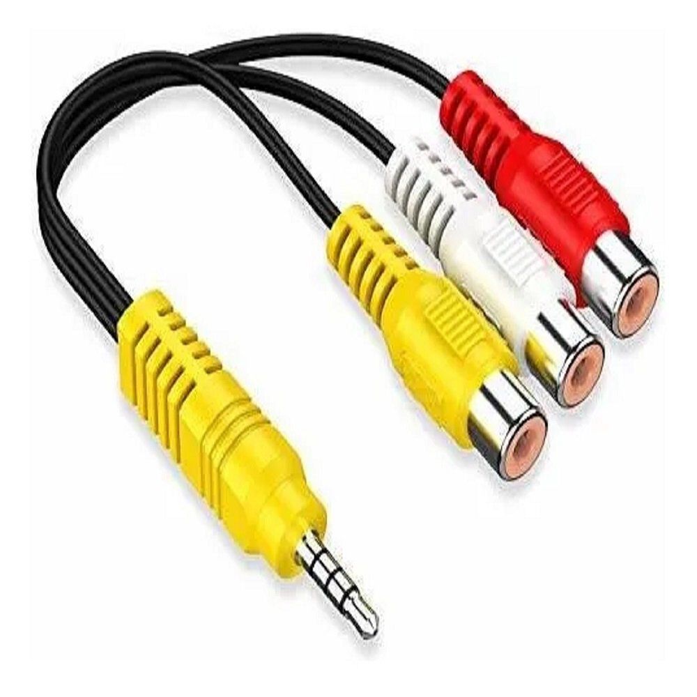 Cable Audio 3 Entradas Hembra Rca X 1 Amarillo Salida Jack 3,5 image number 0.0