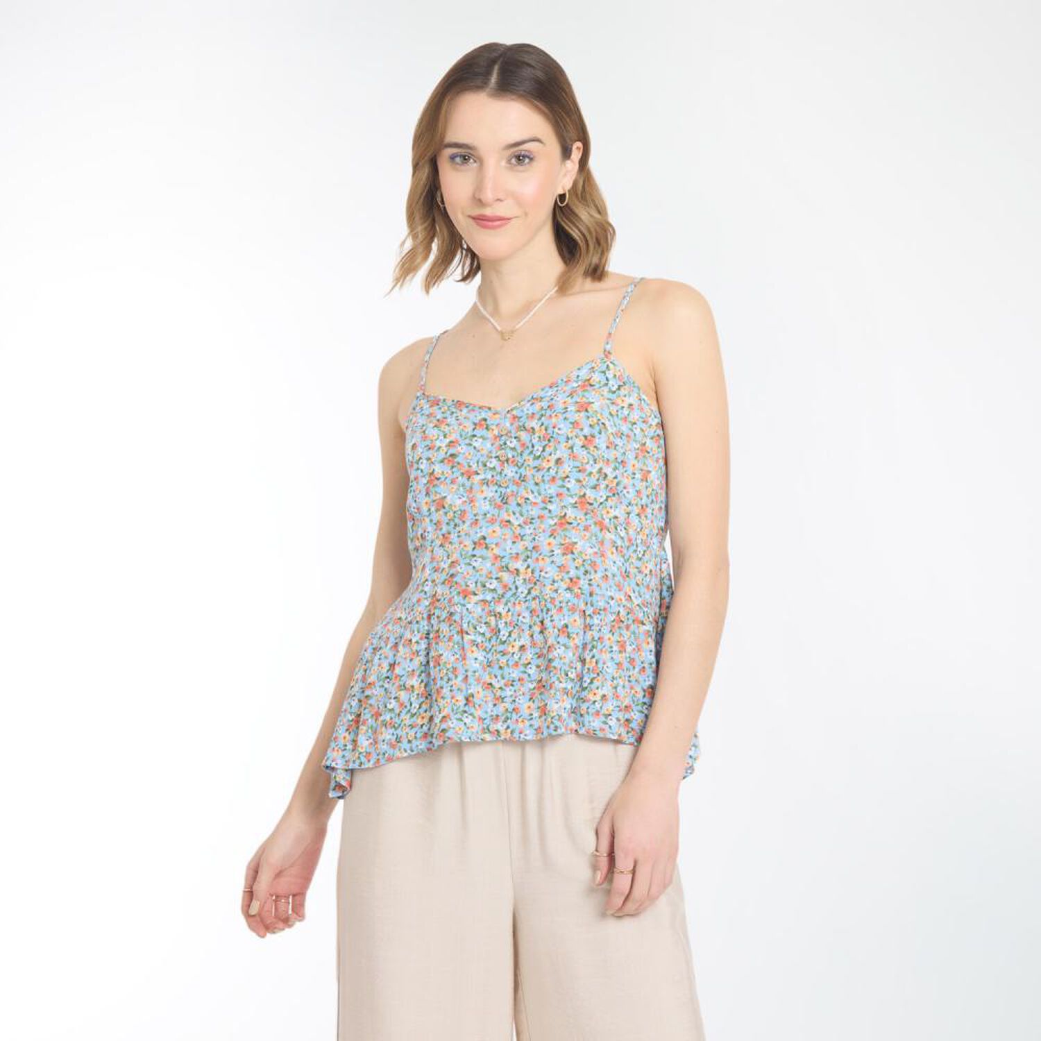 Blusa Botones Sin Mangas Cuello V Mujer Freedom image number 0.0