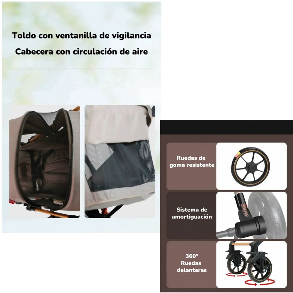 Coche De Paseo Reversible Con Cubre Pies B1 Negro Lubabycas image number 1.0