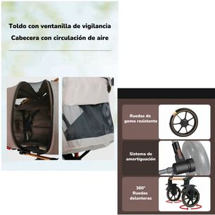 Coche De Paseo Reversible Con Cubre Pies B1 Negro Lubabycas