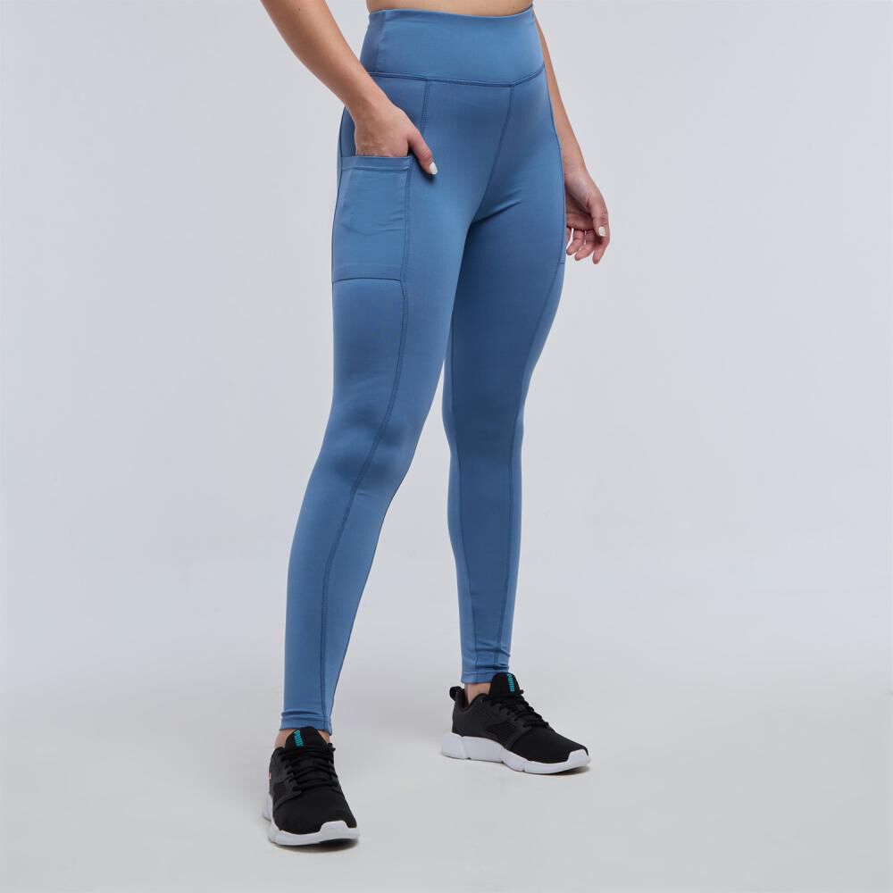 Calza Deportiva Lisa Tiro Alto Regular Mujer Wetland image number 2.0