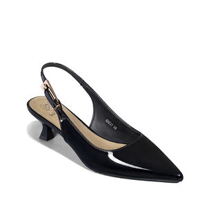 Zapato Taco Talón Abierto Simil Charol Mujer Weide Ghe37