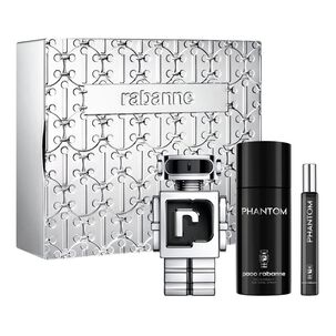 Set De Perfumería Hombre Phantom Paco Rabanne / 100 Ml / Edt + Desodorante 150 Ml + Megaspritzer 10 Ml