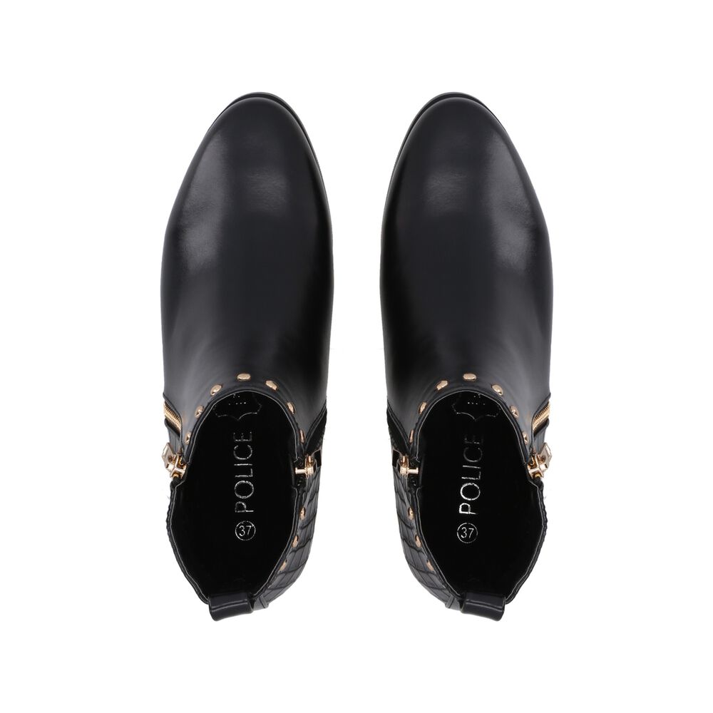 Botin Casual Mujer Negro Taco Bajo Glam Police image number 4.0