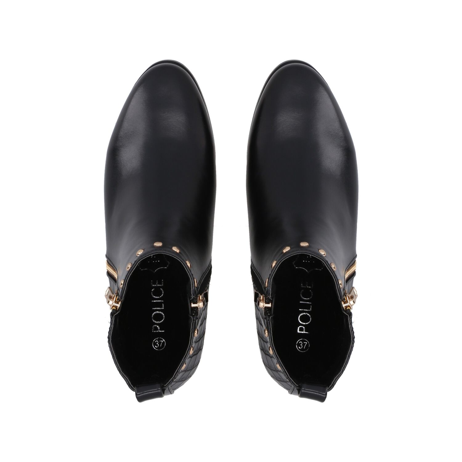 Botin Casual Mujer Negro Taco Bajo Glam Police image number 4.0