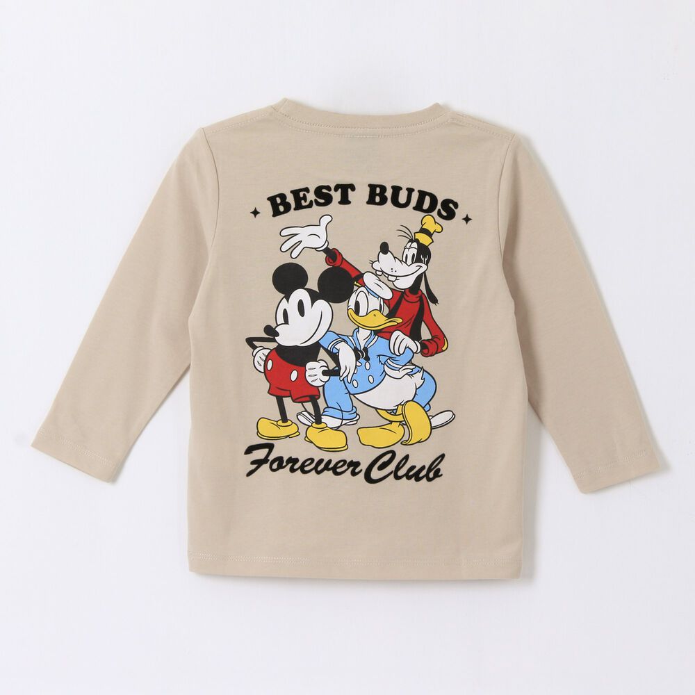 Polera Manga Larga Ni&ntilde;o Back Print Mickey Beige Disney image number 1.0