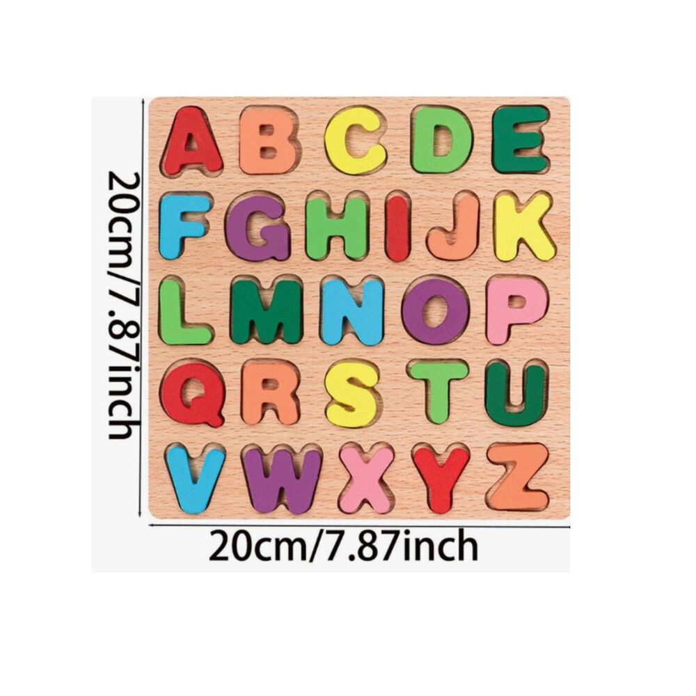 Juego Madera Letras Números Didáctico Niños Abecedario Encaj image number 4.0