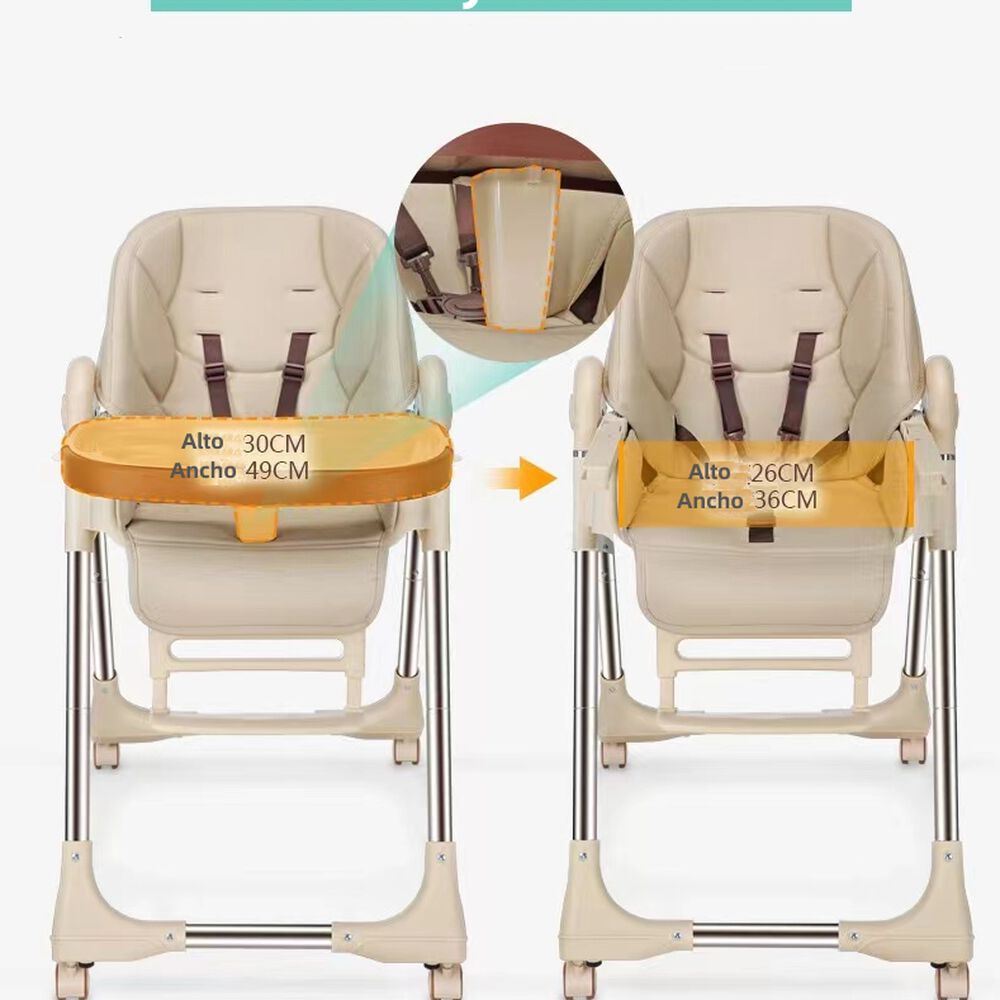 Silla De Comer Multiposiciones Plegable Dorada Lubabycas image number 6.0