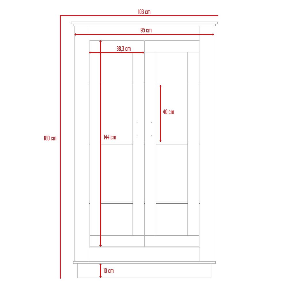 Vitrina 2 Puertas 3 Estantes Fm-005b Blanco image number 9.0