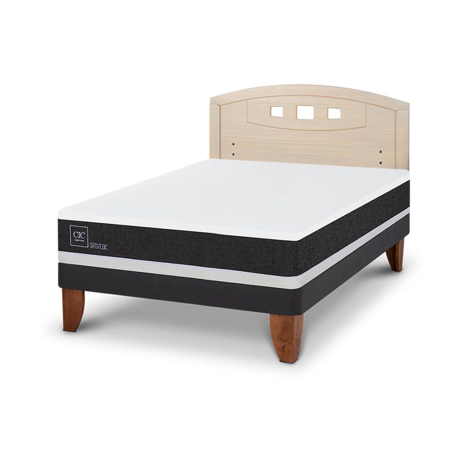 Cama Europea Cic Ortopedic / 2 Plazas / Base Normal + Respaldo image number 3.0