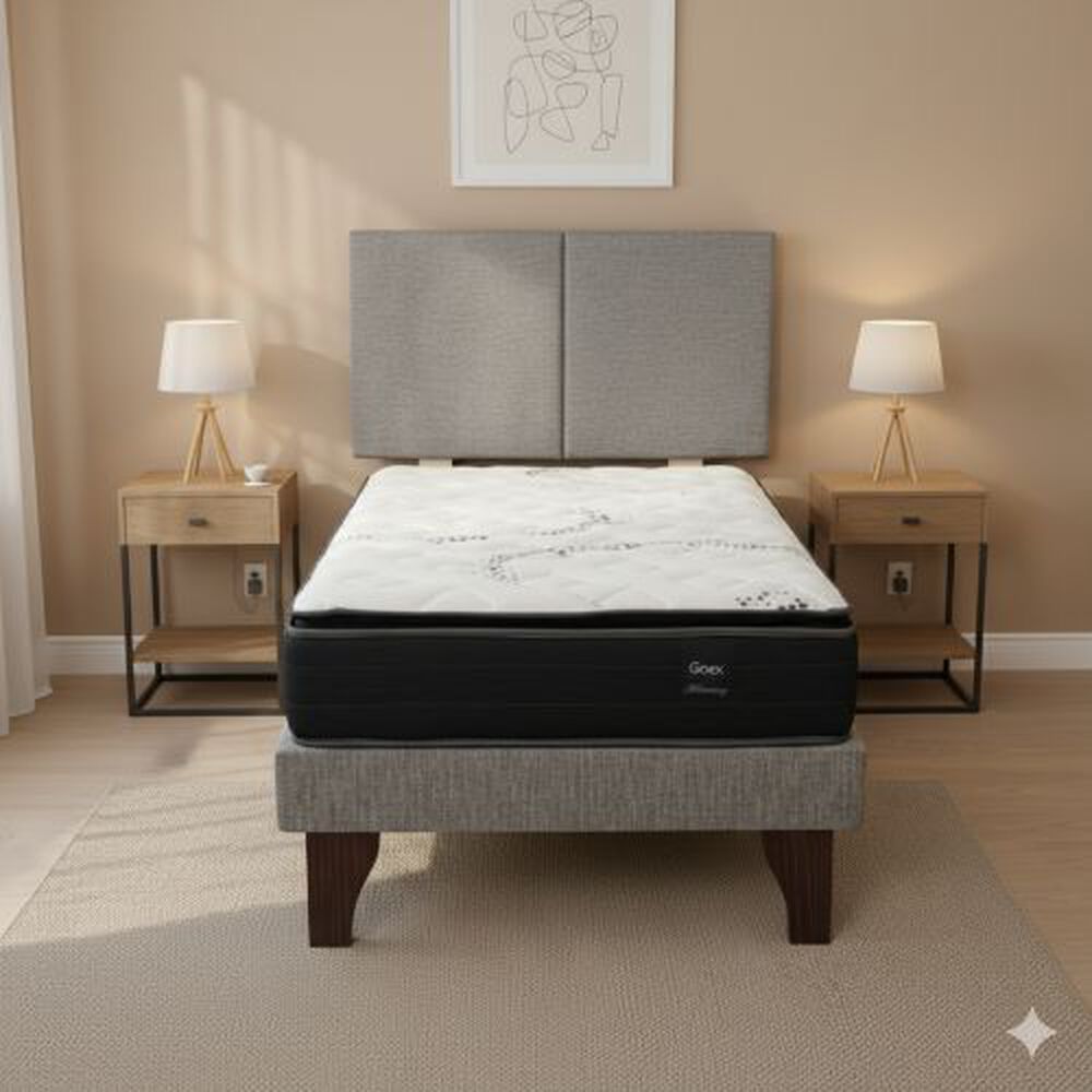 Cama Europea 1.5 Plaza 200 Plus Respaldo Everest image number 0.0