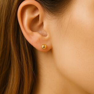Aros Bolita 6mm N4 Oro 18k Atornillados 0.75gr Ni&ntilde;a Juvenil Hipoalerg&eacute;nicos