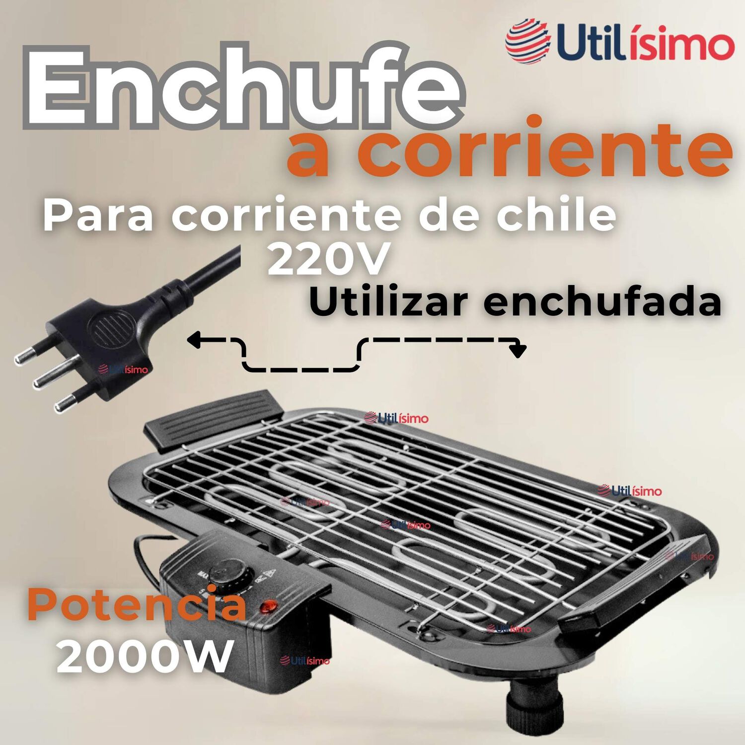 Parrillera El&eacute;ctrica Asador 2000w De Potencia Antiadherente Negro image number 4.0