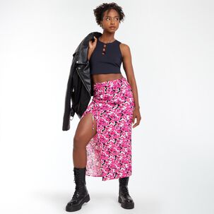 Falda Larga Abierta Estampada Tiro Medio Skinny Mujer Rolly Go