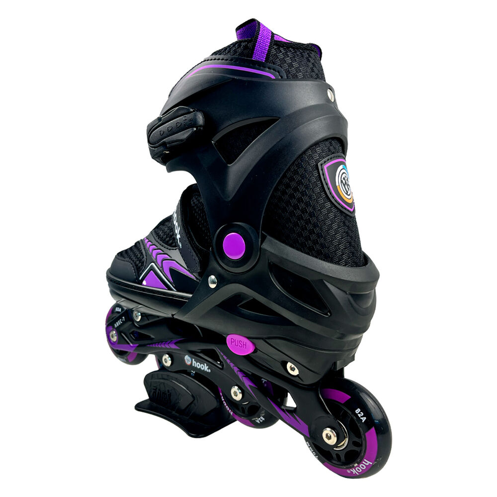 Patines En Linea Extensibles Hook Fitness Morado M (34-37) image number 3.0