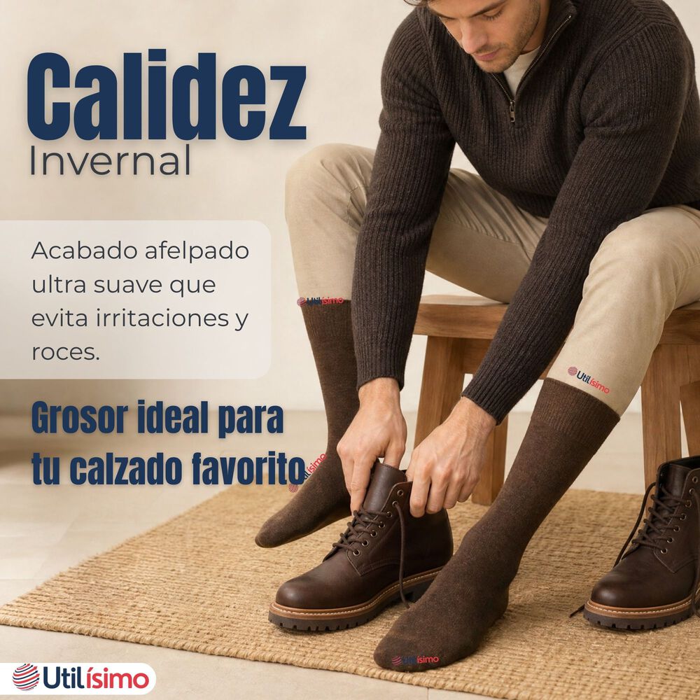 Pack 6 Pares Calcetines T&eacute;rmicos Corte Alto Hombre Surtidos image number 9.0