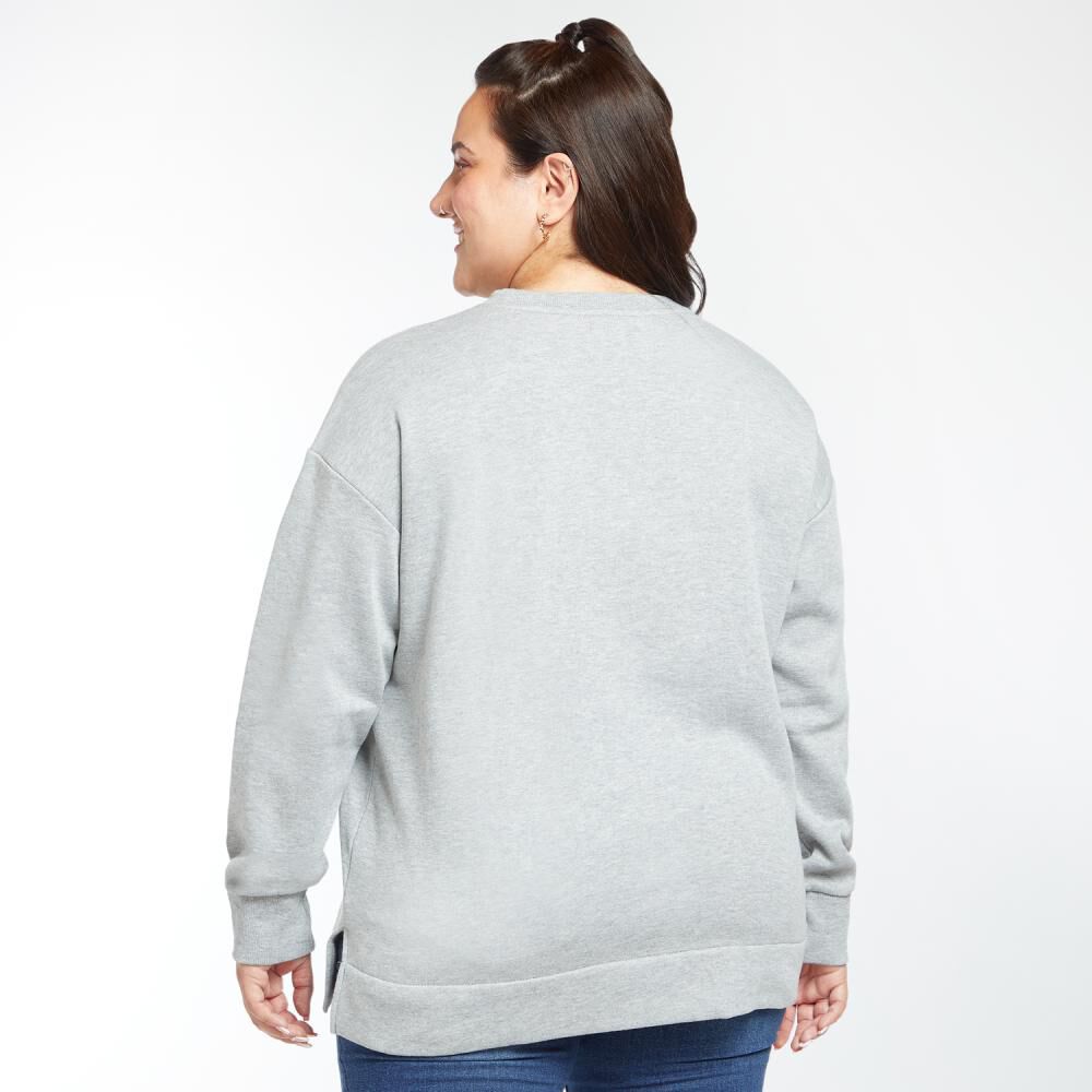 Poler&oacute;n Talla Grande Liso Print Folia Cuello Redondo Mujer Sexy Large image number 3.0