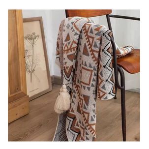 Manta Decorativa Tejida Para Sillon Piecera Cama Bohemia