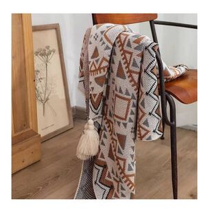 Manta Decorativa Tejida Para Sillon Piecera Cama Bohemia