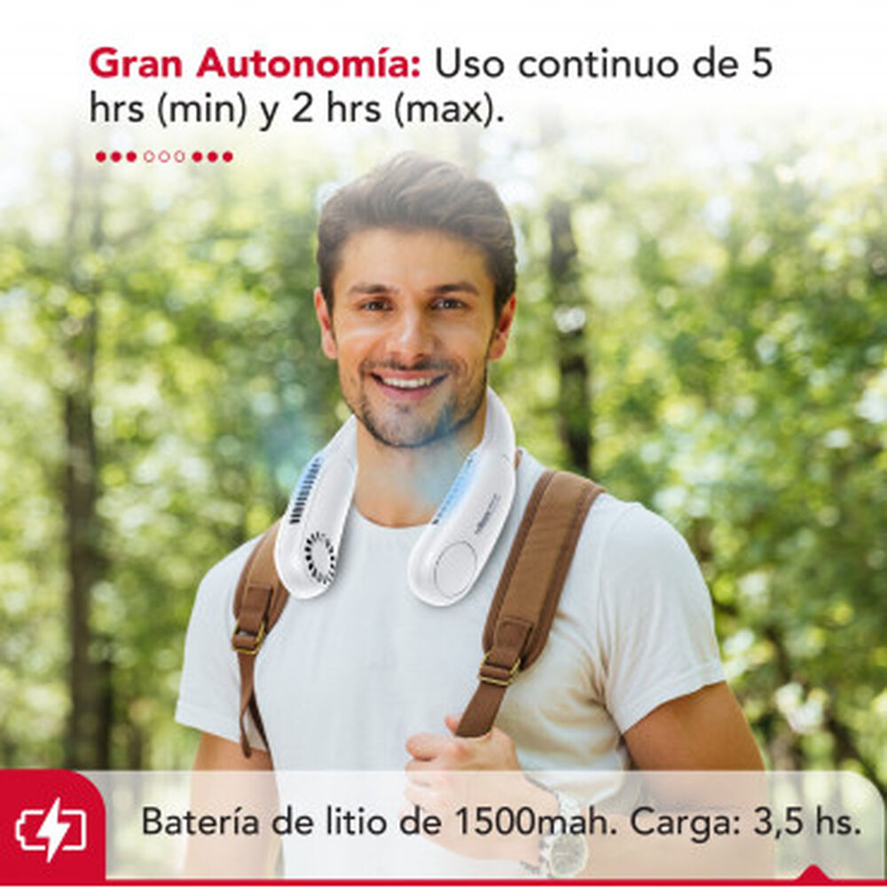 Ventilador Cuello Inalambrico Blanco Usb Thor Neck Fan White image number 4.0