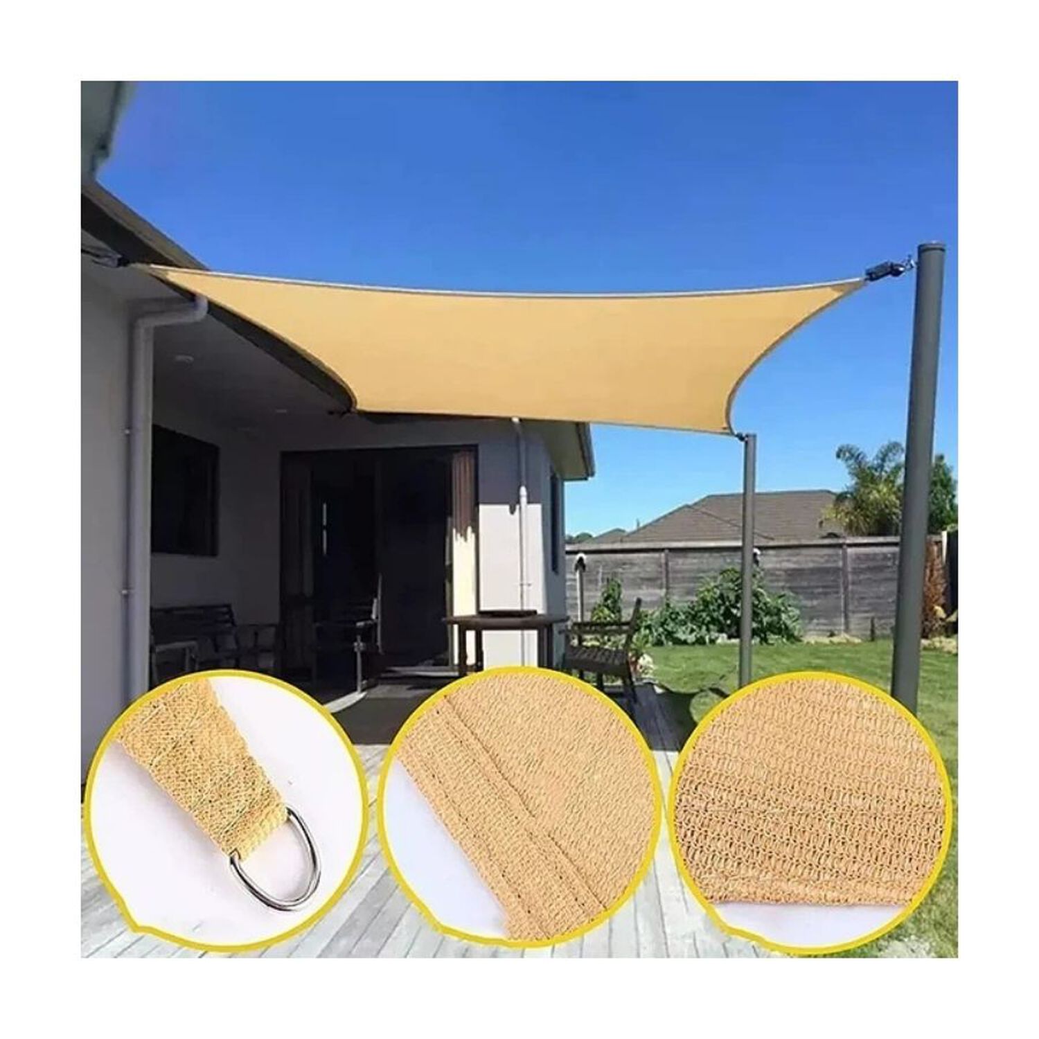 Carpa Toldo Vela Rectangular Impermeable 6x8 Metros image number 3.0